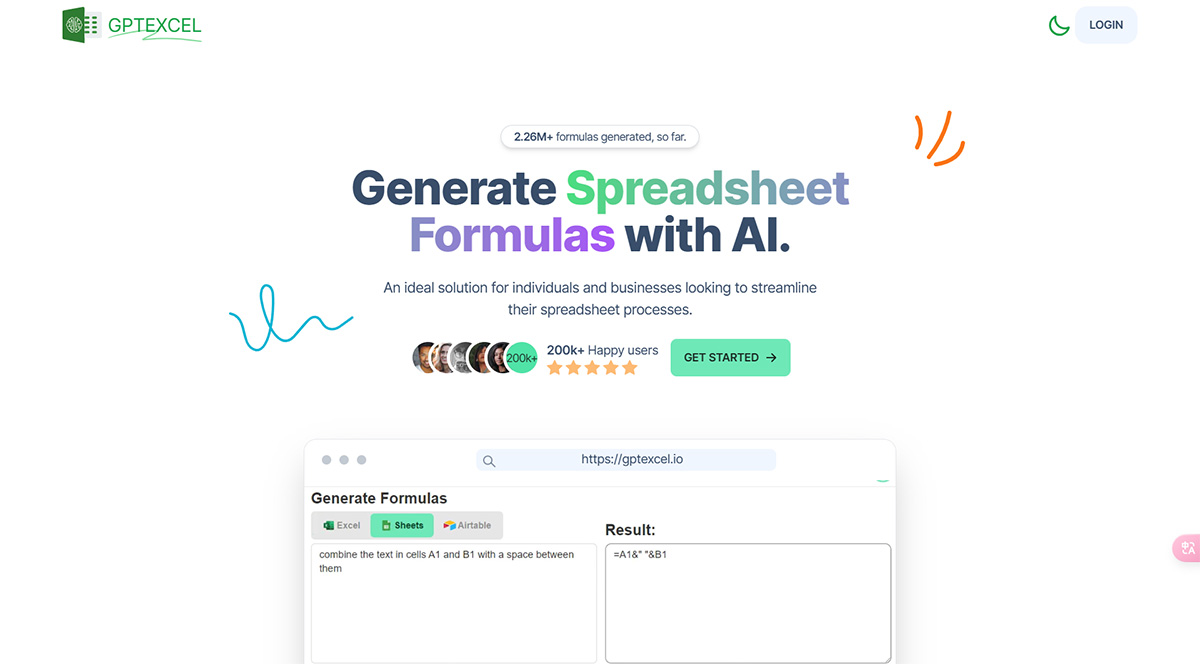 GPTExcel(图1) GPT-Excel---AI-Powered-Excel-formula-Generator---gptexcel.jpg