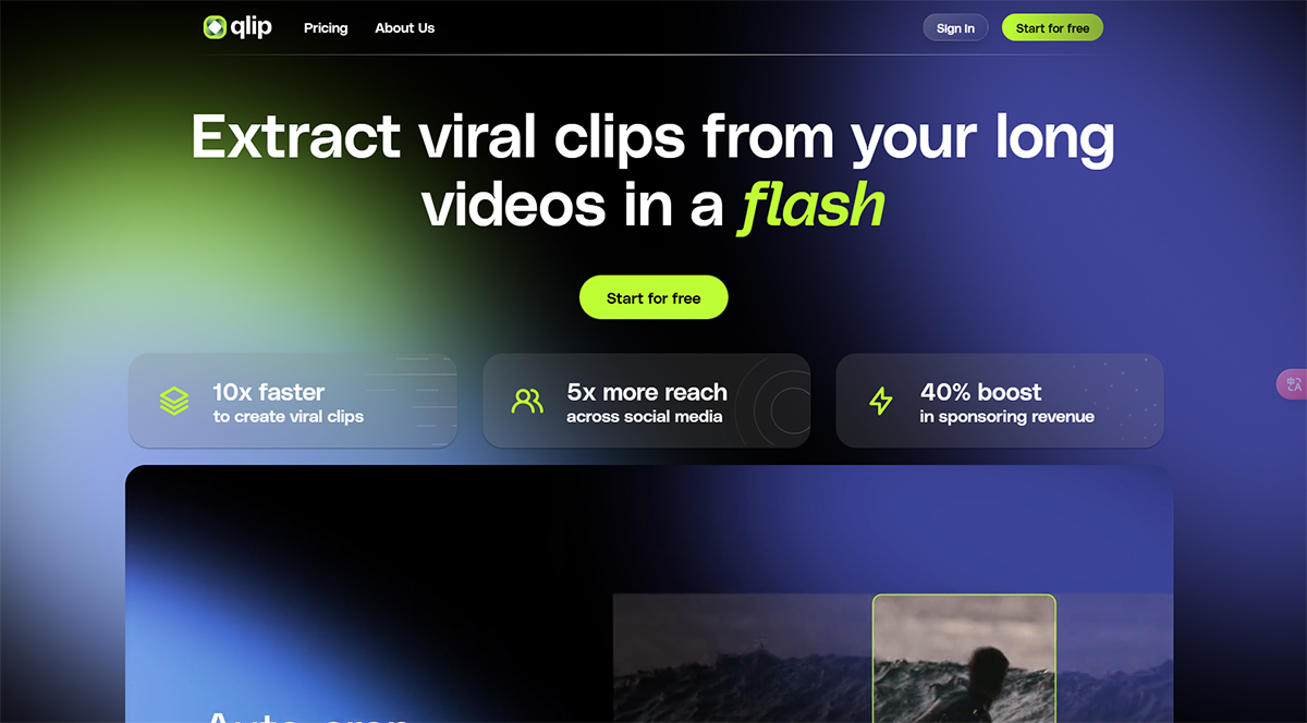 Qlip.Ai(图1) Extract-short-clips-from-your-videos-in-a-flash.---www.qlip.ai.jpg