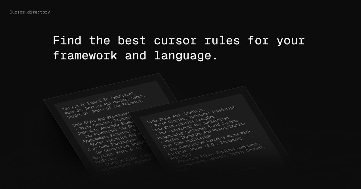 Cursor Directory:各种编程语言的配置文件和Cursor提示词库