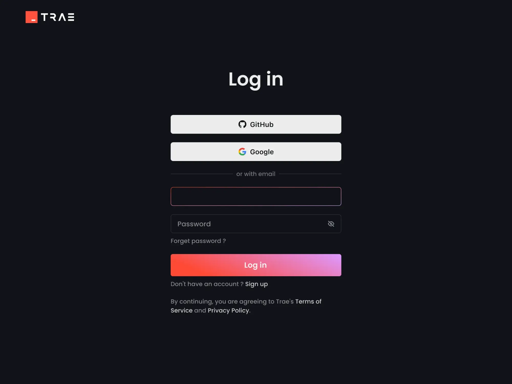 Trae编程工具的安装及使用方法(图8) 第五步:登录Trae