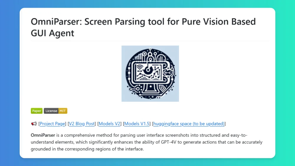 OmniParser V2:微软推出的一款能够将屏幕界面截图转换为结构化数据的幕解析工具 OmniParser V2:微软推出的一款能够将屏幕界面截图转换为结构化数据的幕解析工具.webp