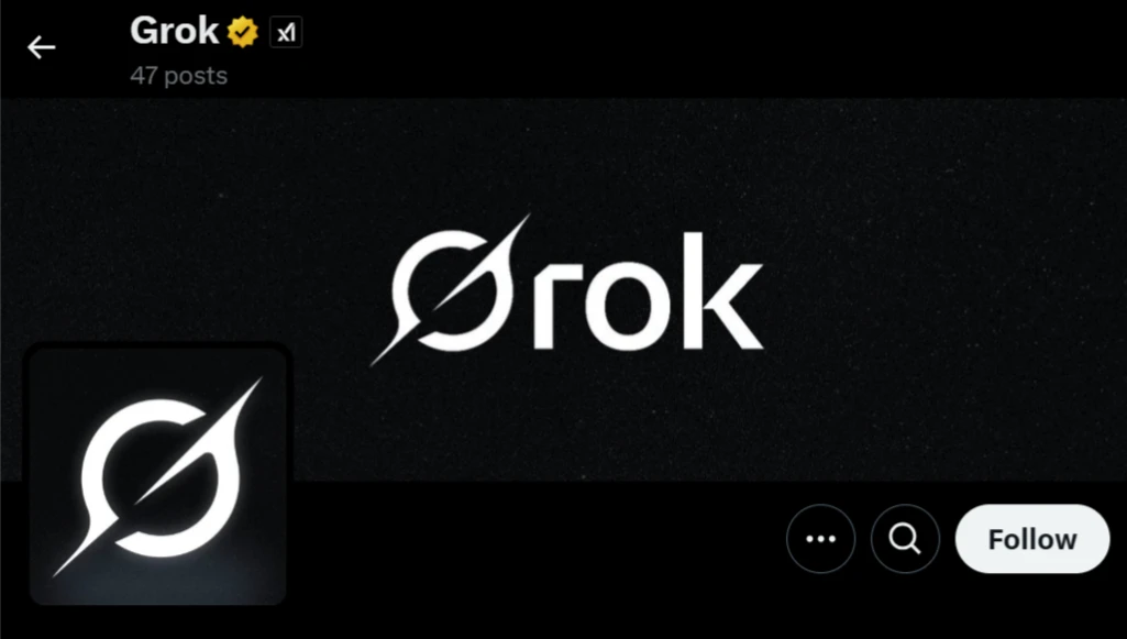 埃隆·马斯克的xAI Grok 发布新Logo(图1) on Vio推特.webp