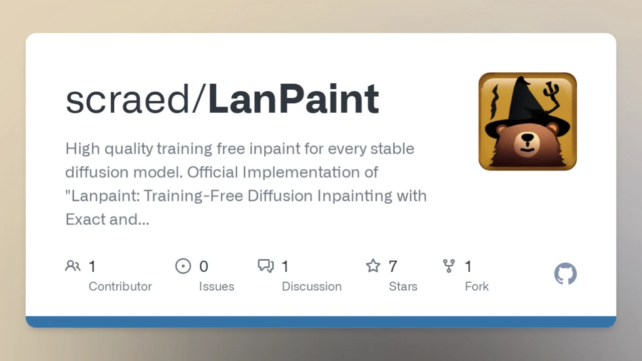 LanPaint:适用于Stable Diffusion模型的无需额外训练的高质量图像修复工具