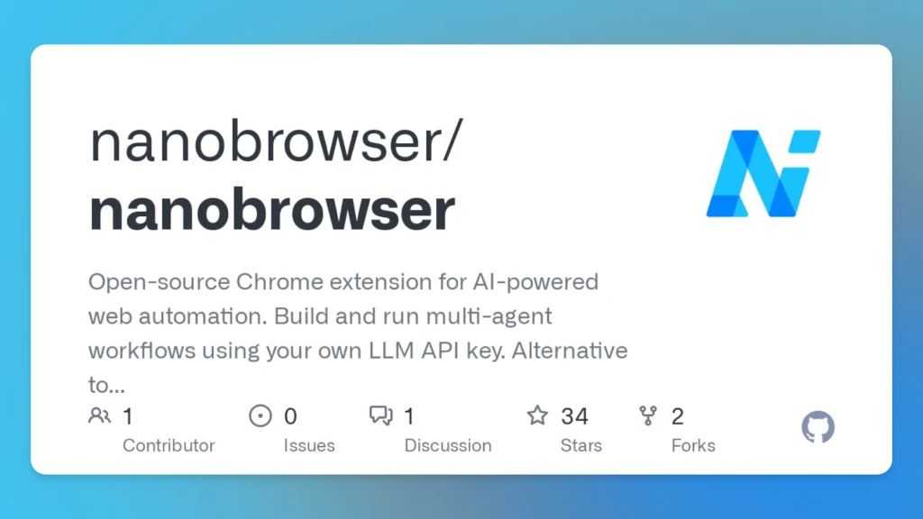 NanoBrowser:一款开源的AI网页自动化工具,Operator平替