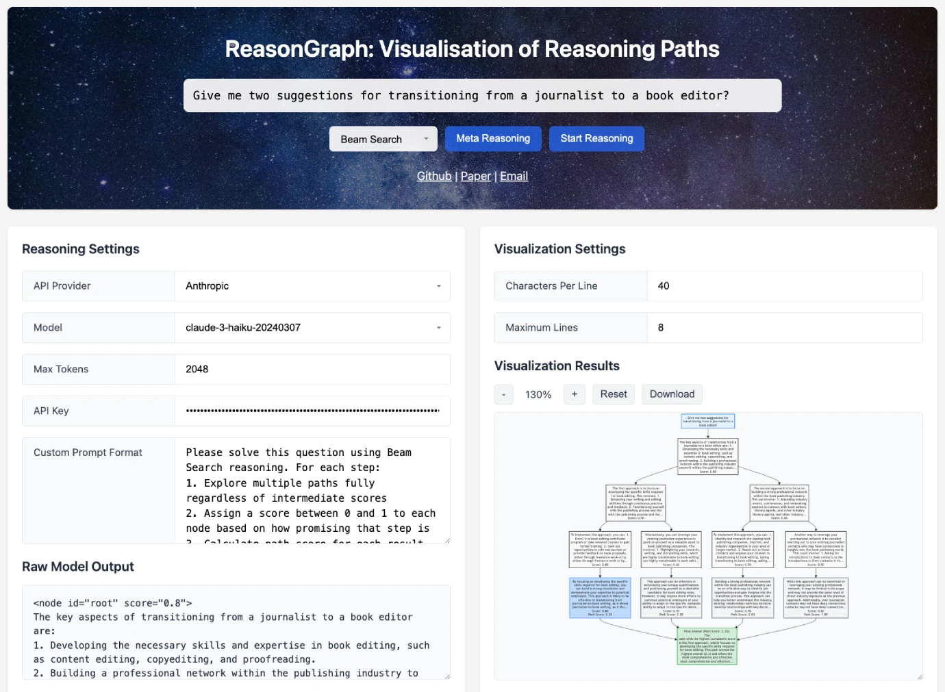 ReasonGraph:一款LLM推理路径可视化工具(图1) UI.webp