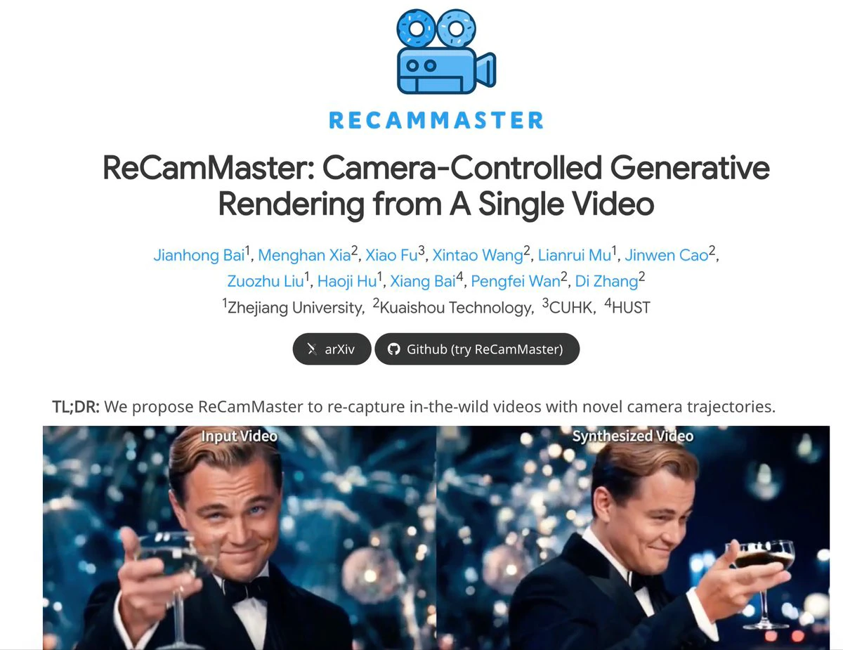 ReCamMaster:一种从单个视频生成新视角和运动轨迹视频的框架 ReCamMaster:一种从单个视频生成新视角和运动轨迹视频的框架.webp