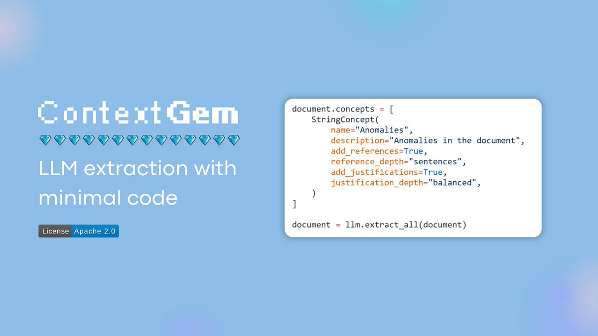 ContextGem:可从文档中提取结构化数据的AI工具