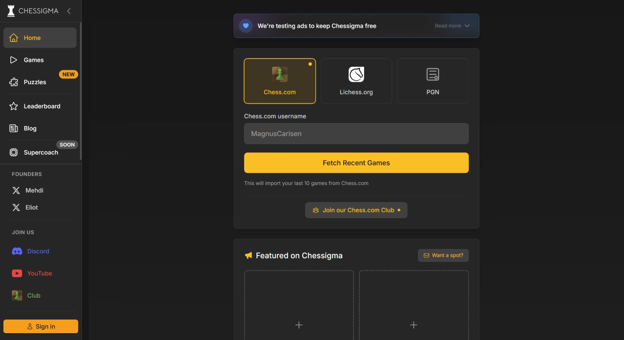 Chessigma:一个免费的国际象棋分析工具 Chessigma:一个免费的国际象棋分析工具