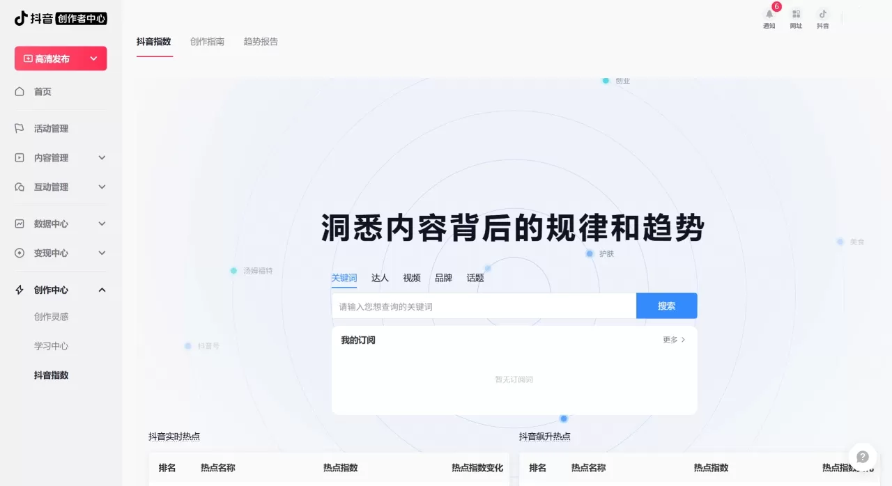 抖音指数查询入口 - creator.douyin.com