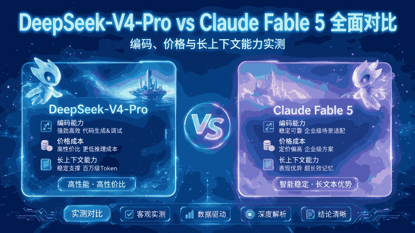 DeepSeek-V4-Pro vs Claude Fable 5 全面对比：编码、价格与长上下文能力实测